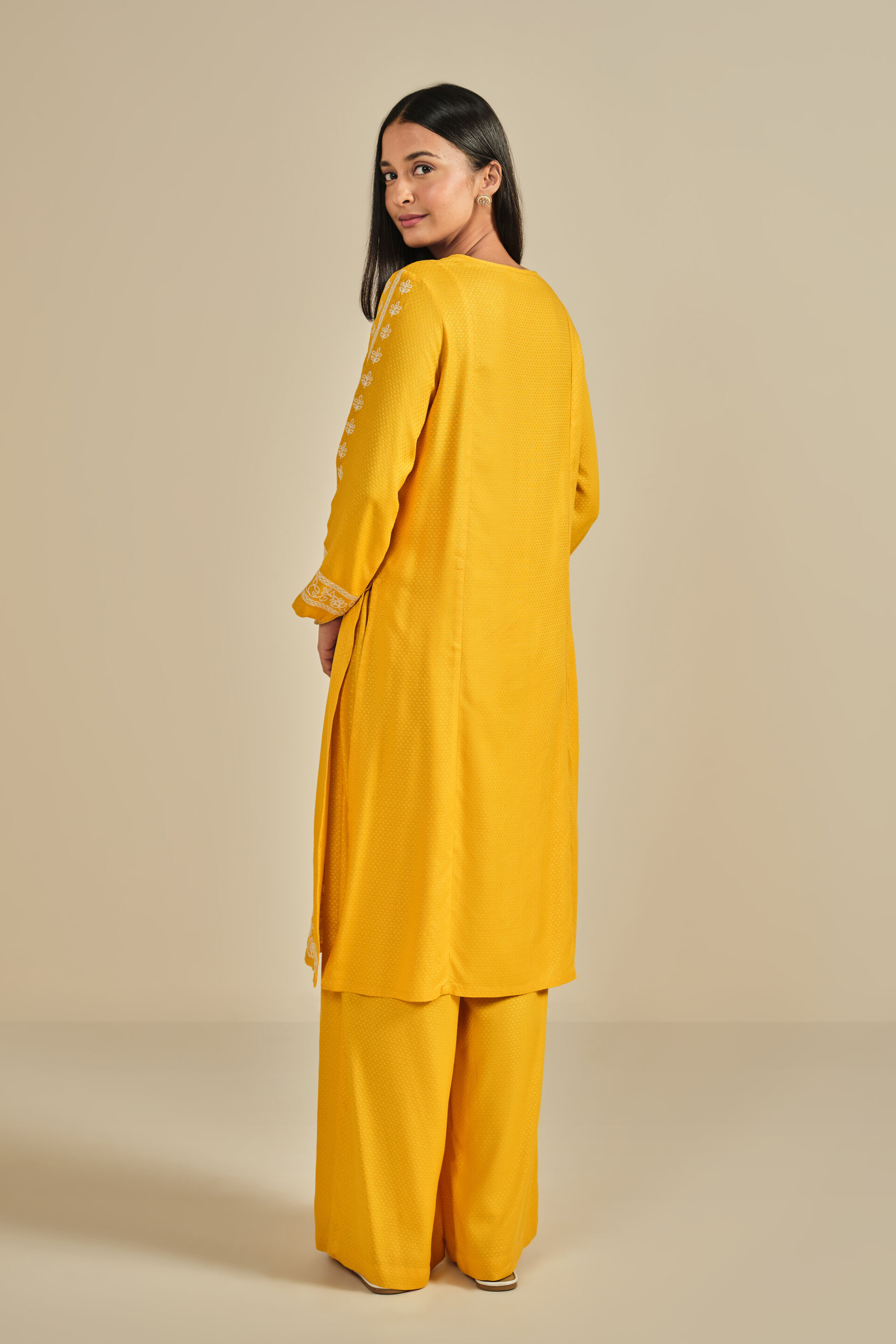 Manmohak Mustard Kurta Set, Mustard, image 5